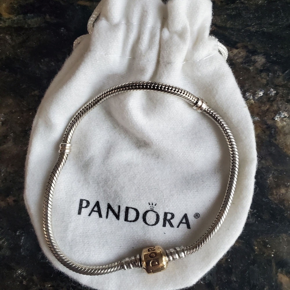 Pandora two tone 14k clasp bracelet